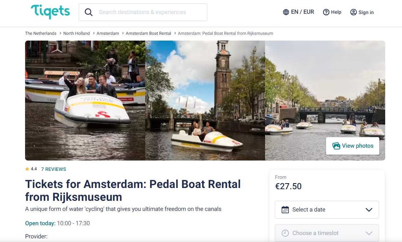 pedal boats amsterdam
